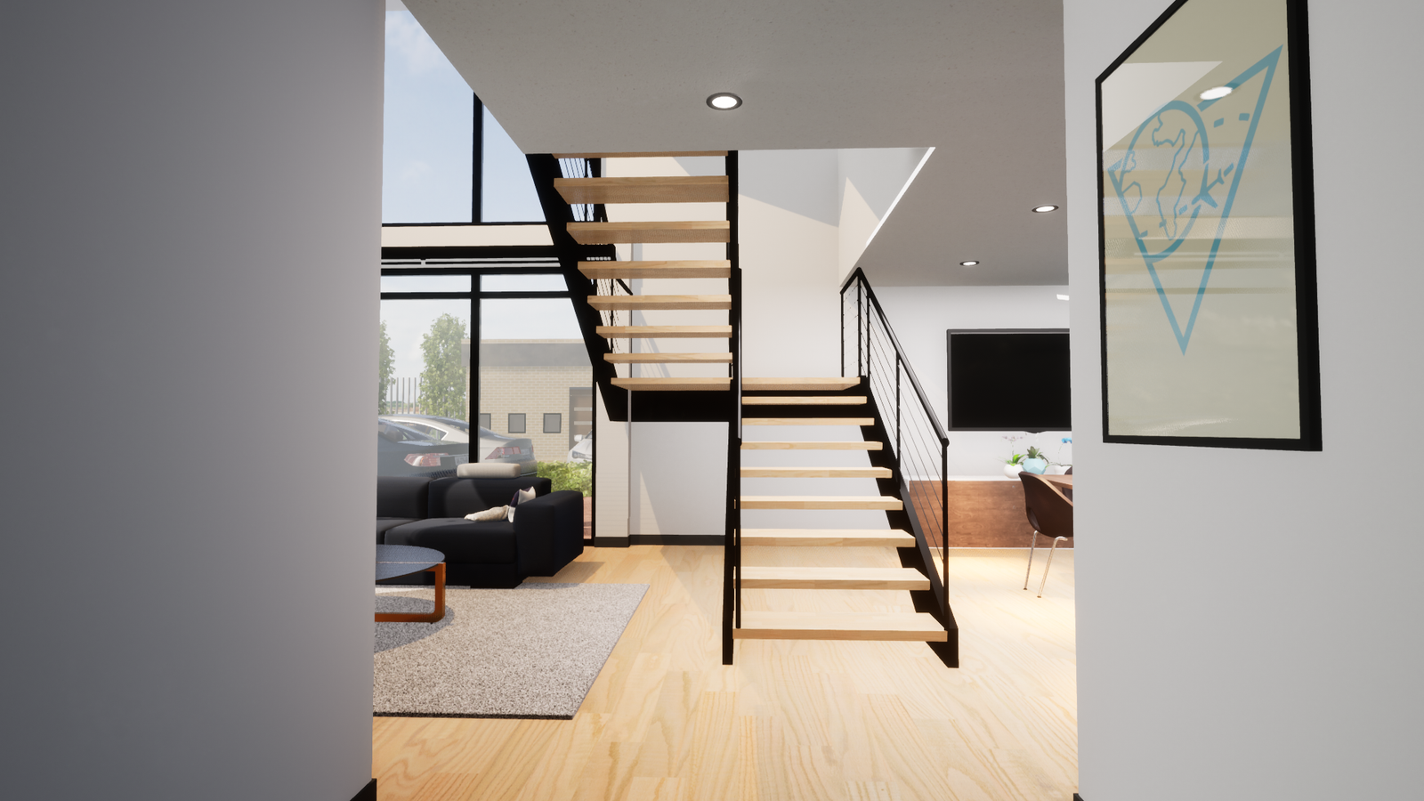 Main staircase — Vivienda Unifamiliar Cota