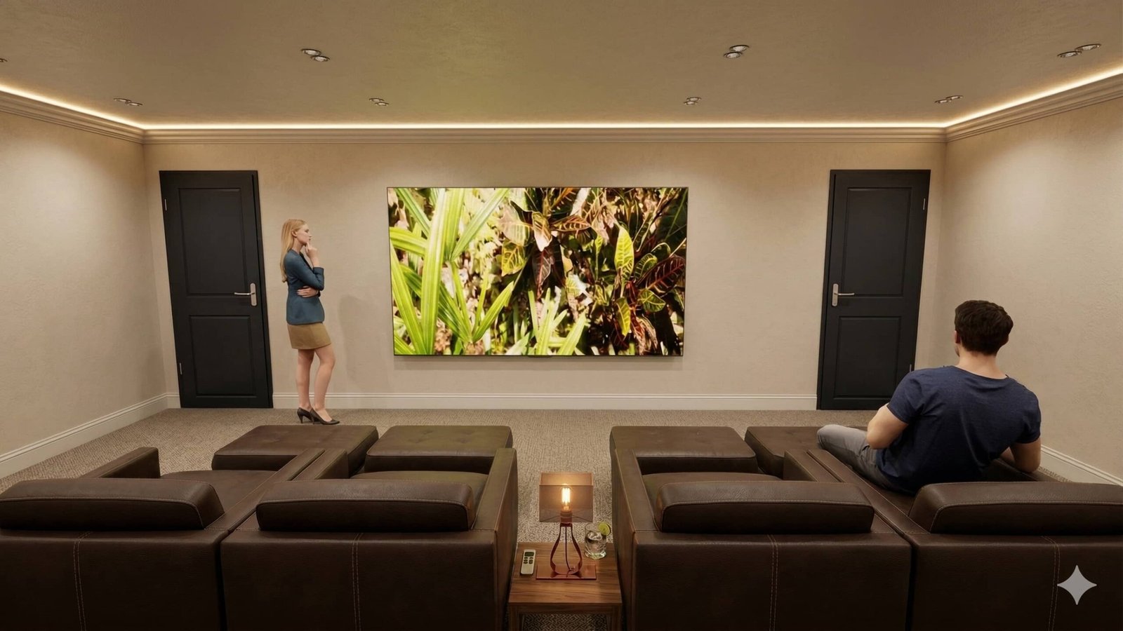 Sala de cine — validación de señal y control de iluminación — Alcance Internacional ATS