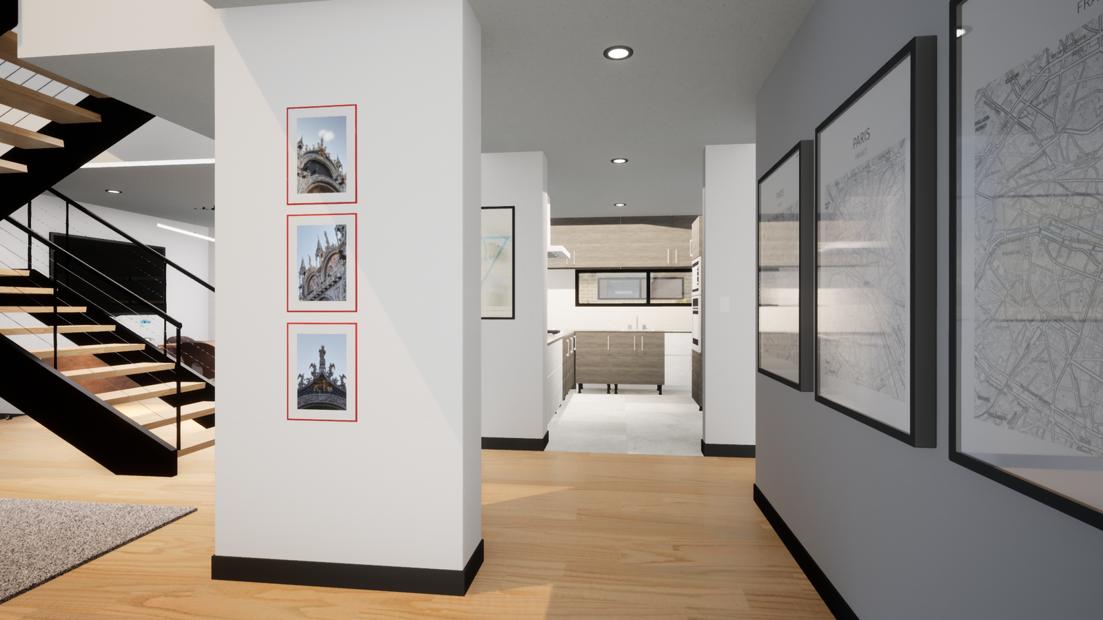 Main hallway — Vivienda Unifamiliar Cota